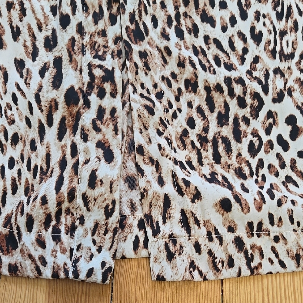 Banana Republic Leopard Print Sleeveless Belted Safari Midi Dress Size M - Picture 7 of 15